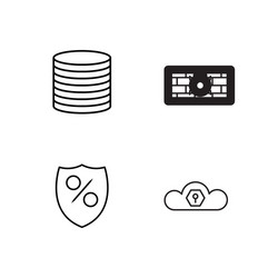 web simple outlined icons set vector image