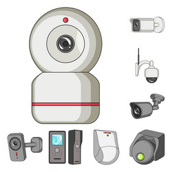 design of cctv and camera sign collection vector