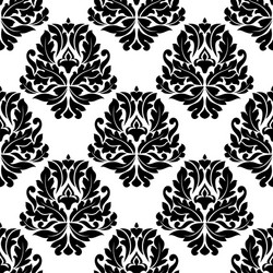 Elegant Damask Swirl Pattern vector image