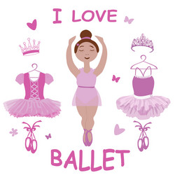 Image a ballerina and ballet clothing vector