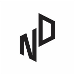 nd initial letters logo monogram with up to down vector image