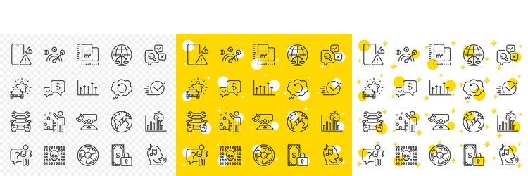 outline car checkbox and payment received line vector