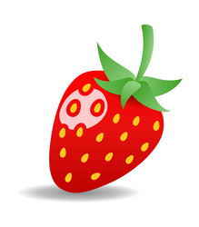 One strawberry on white background Royalty Free Vector Image