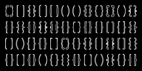 text brackets collection black quotation box vector image