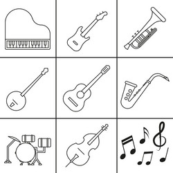 a simple set of musical instruments vector image