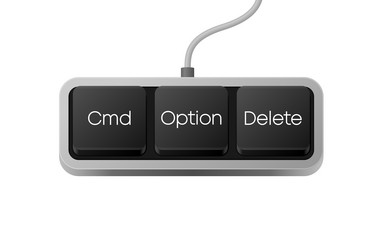 cmd option delete button combination computer vector image