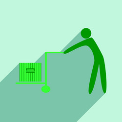 flat with shadow icon and mobile application cargo vector image
