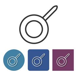 frypan line icon in different variants vector image