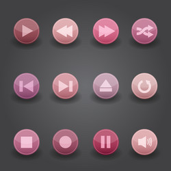 Media player web icons vector