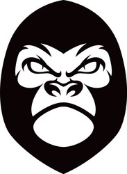 Monkey gorilla head logo template silhouette Vector Image