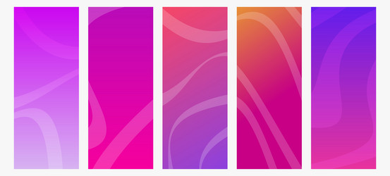 set of modern gradient backgrounds with wave line vector image