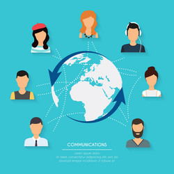 social network and teamwork concept for web vector image