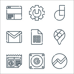 suite line icons linear set quality vector image