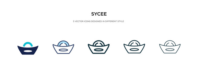 Sycee icon in different style two colored vector