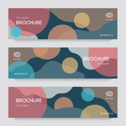 brochures with circles and wavy background vector image