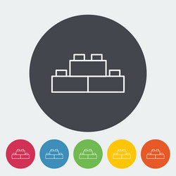 Building block icon vector