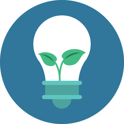 Bulb light energy with leafs plant Royalty Free Vector Image