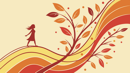child winding journey with tree generative ai vector image