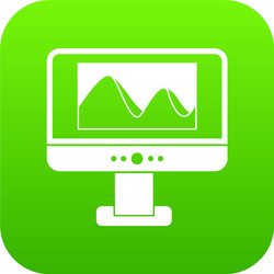 computer monitor with photo on screen icon digital vector image
