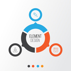 connection icons set collection of down arrow vector image