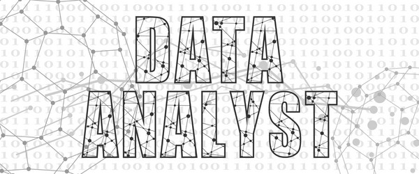 data analyst text lines with dots connected style vector image