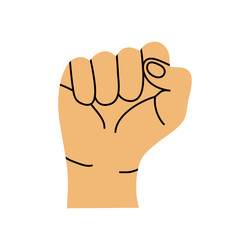 hand drawn modern flat style of human fist vector