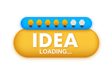 idea loading concept with brain processed vector image