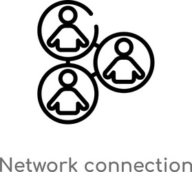 outline network connection icon isolated black vector image