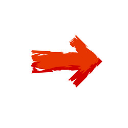 red arrow with ragged edges vector image