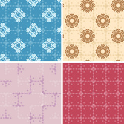 Set - color geometric patterns seamless vector