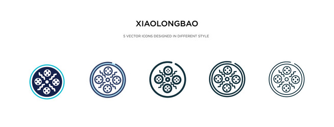 Xiaolongbao icon in different style two colored vector