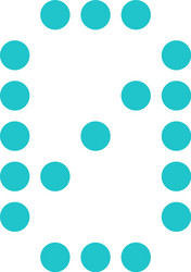 digital number 0 zero display board round dot vector image