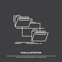 folder file management move copy icon line symbol vector image