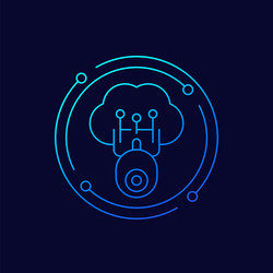ip camera and a cloud icon linear design vector image