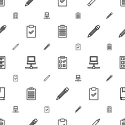 Notebook icons pattern seamless white background vector