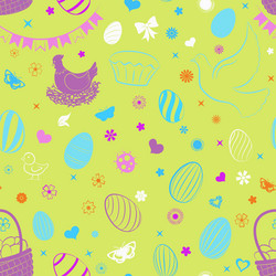 seamless pattern of easter symbols vector