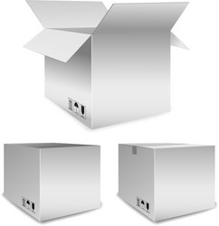 set of packing boxes open and closed vector image