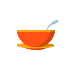 Soup bowl flat design vector