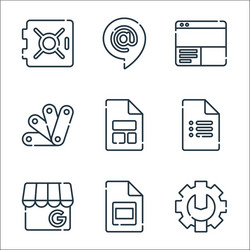 suite line icons linear set quality vector image