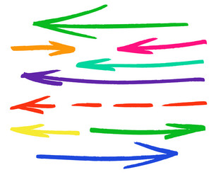Arrows hand drawn set Royalty Free Vector Image