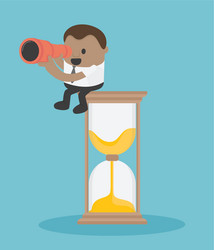 concept business sitting on a clock vector