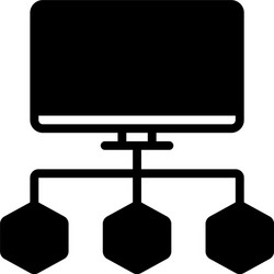 connecte data flow chart vector image