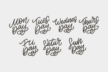 handwritten inscription days a week vector