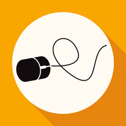 icon computer mouse on white circle with a long vector image