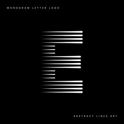 Monogram letter e abstract modern lines art logo Vector Image