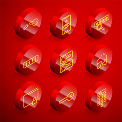 set line broken key eye scan password protection vector image