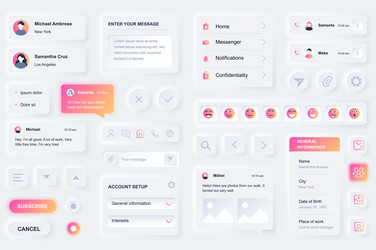 user interface elements for social network mobile vector image