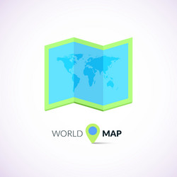 World map logo with pointer vector