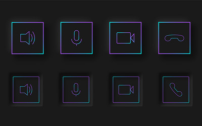 Black buttons in neomorphism design style vector