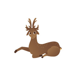 cartoon horned reindeer vector